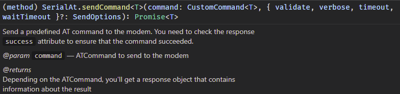 Send command signature