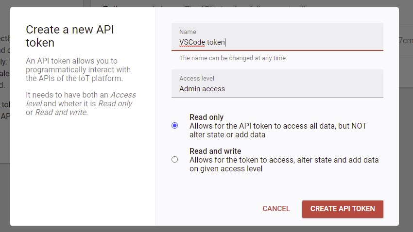 Create your API token